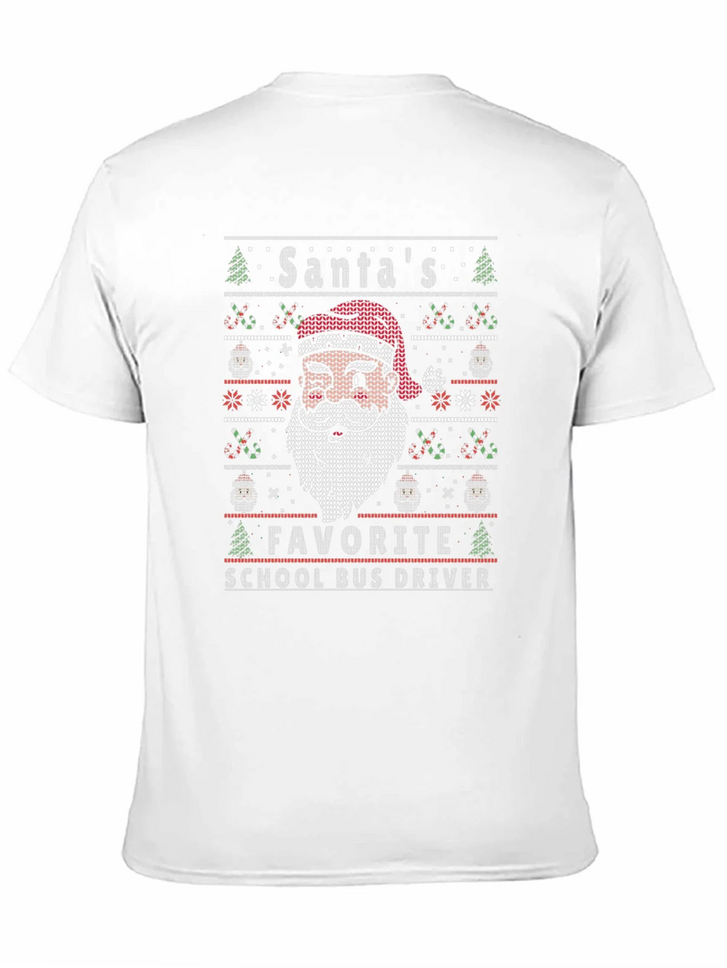 Santas Favorite School Bus Driver Ugly Christmas T-Shirt product image 9