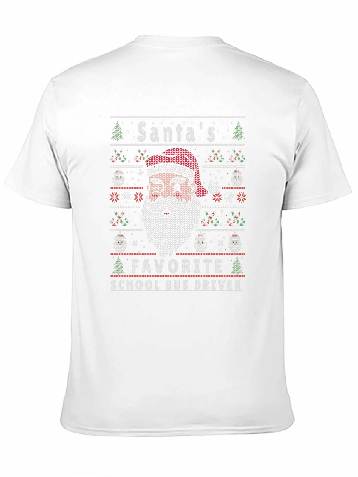 Santas Favorite School Bus Driver Ugly Christmas T-Shirt product image 9