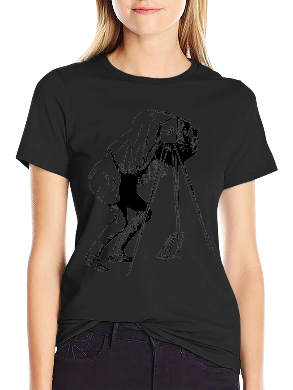 Vintage Photographer Graphic T-Shirt - Black product image 2