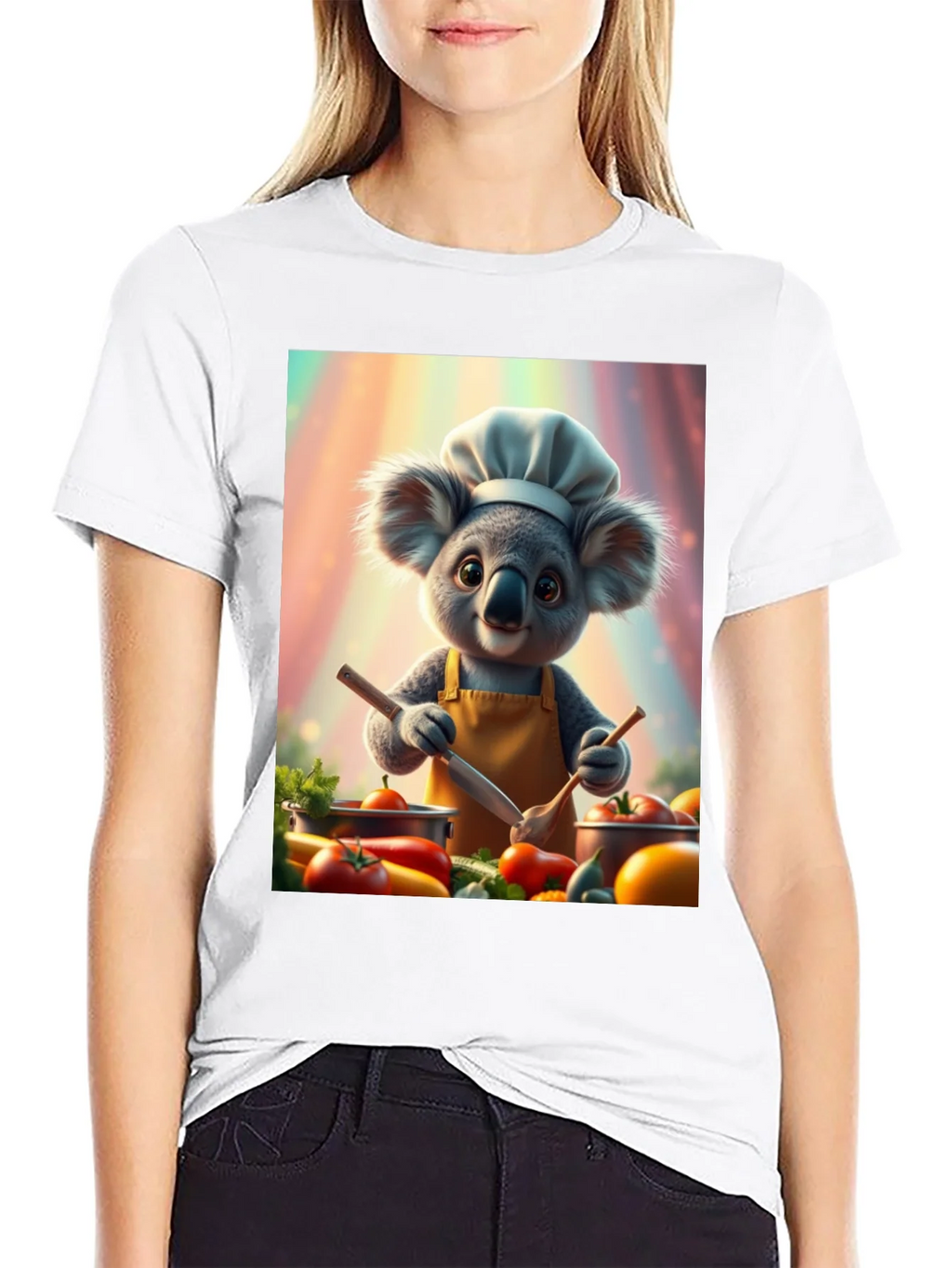 Chef Koala Graphic Tee - Black Cotton Blend product image 8
