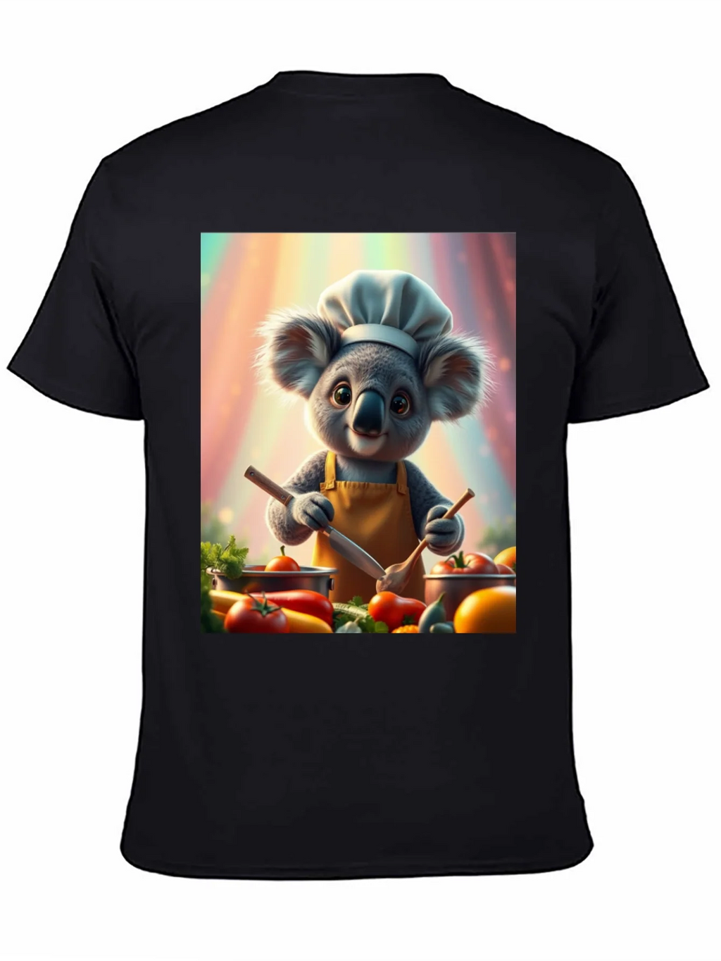 Chef Koala Graphic Tee - Black Cotton Blend product image 4