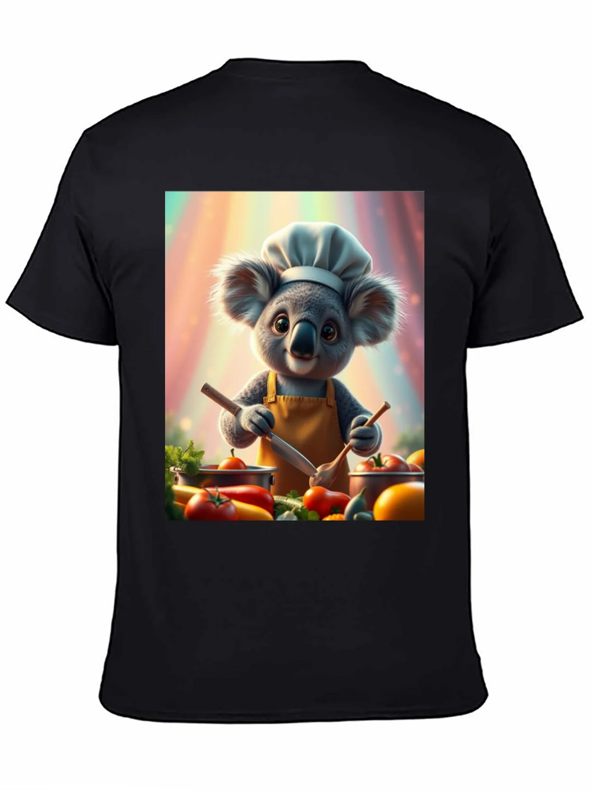 Chef Koala Graphic Tee - Black Cotton Blend product image 4