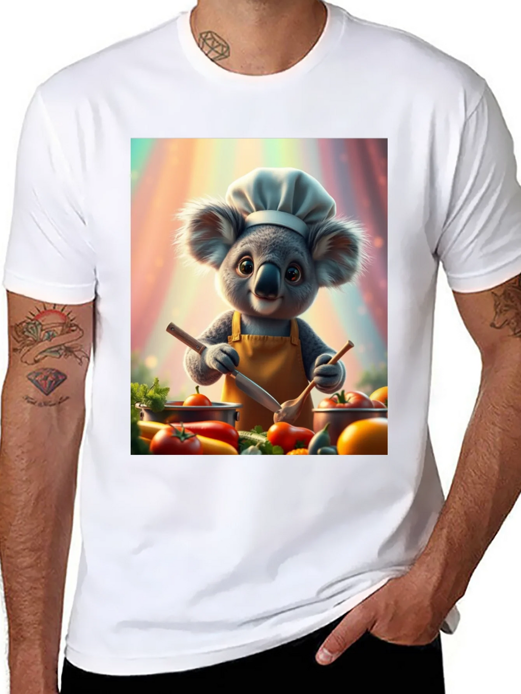 Chef Koala Graphic Tee - Black Cotton Blend product image 7