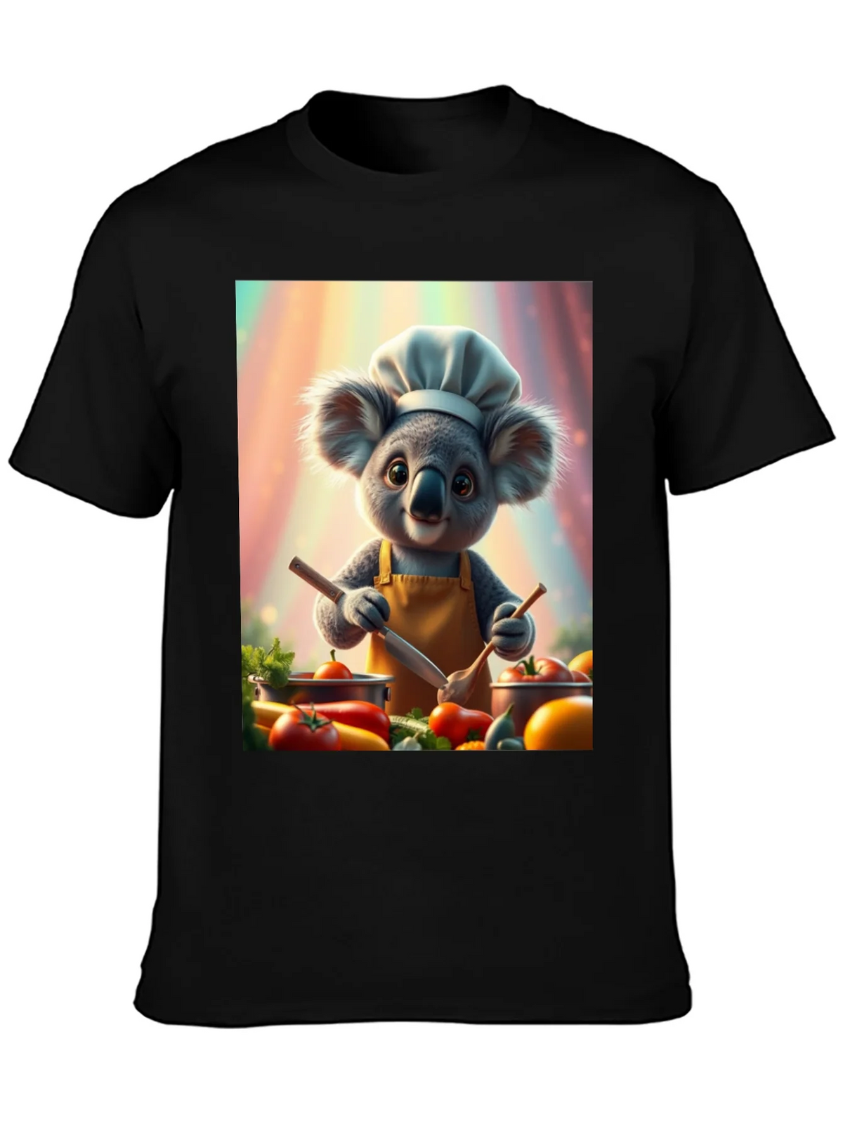 Chef Koala Graphic Tee - Black Cotton Blend product image 3