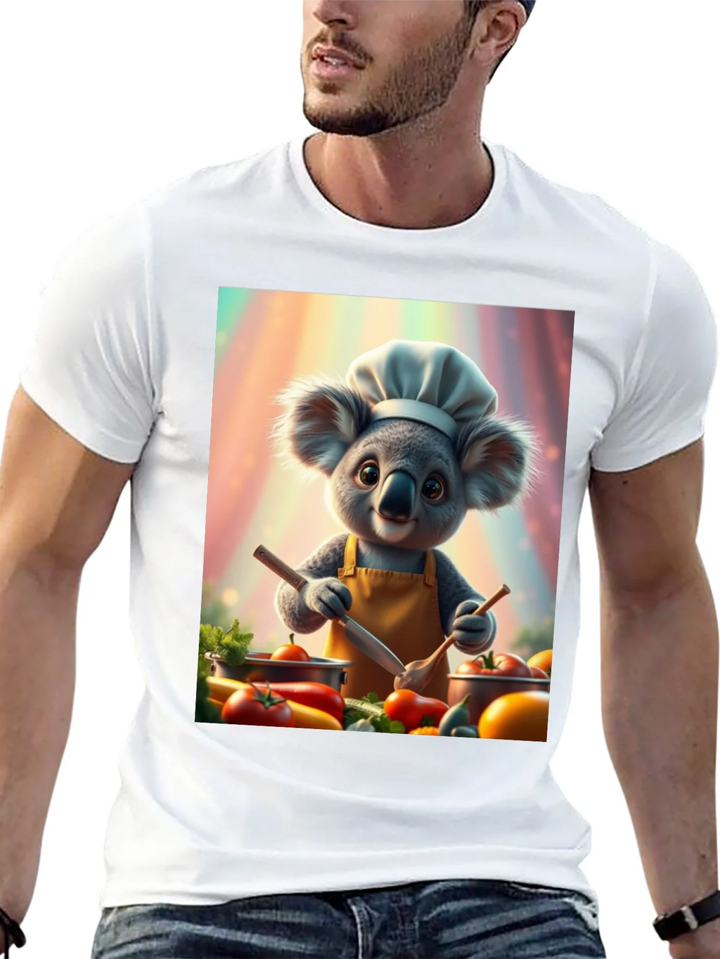 Chef Koala Graphic Tee - Black Cotton Blend product image 12