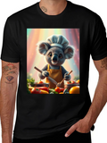 Chef Koala Graphic Tee - Black Cotton Blend product image 1