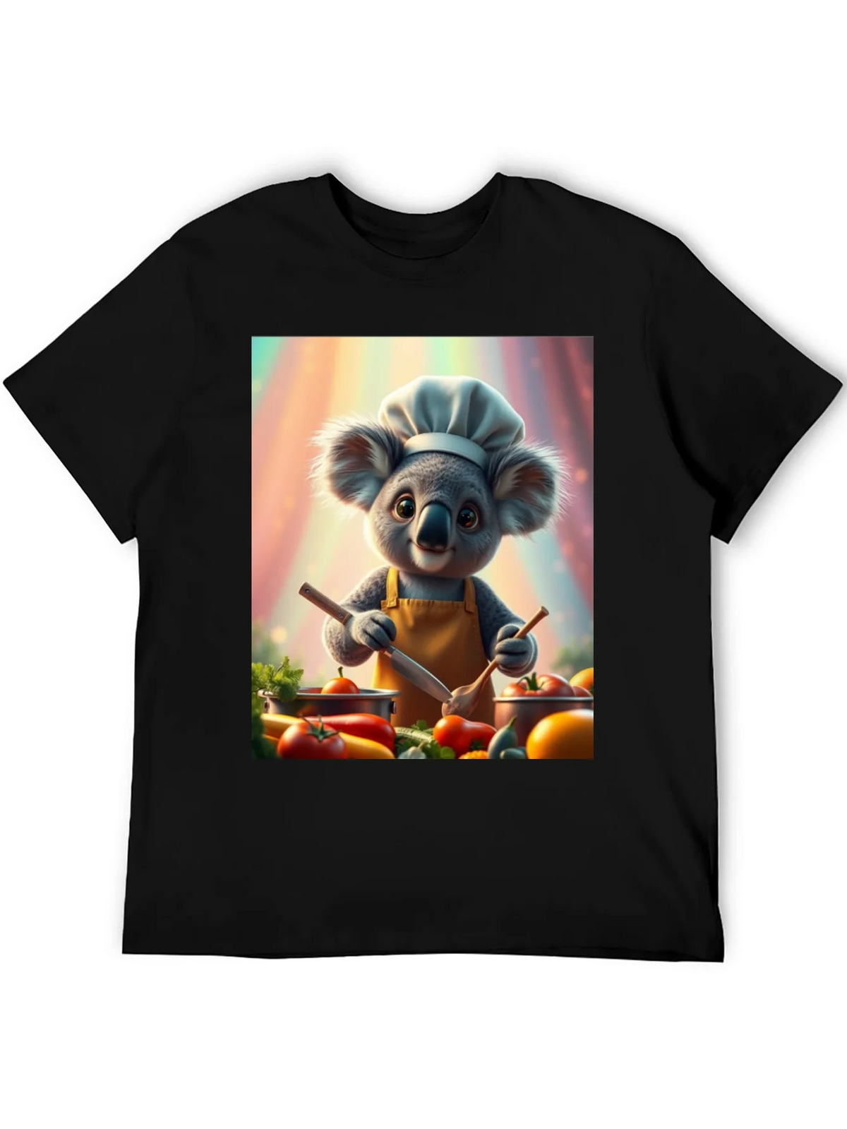 Chef Koala Graphic Tee - Black Cotton Blend product image 5