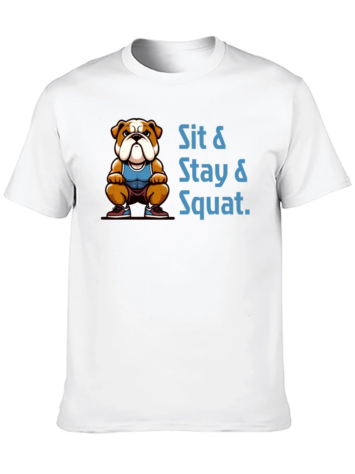 Sit Stay Squat Bulldog Black T-Shirt product image 8