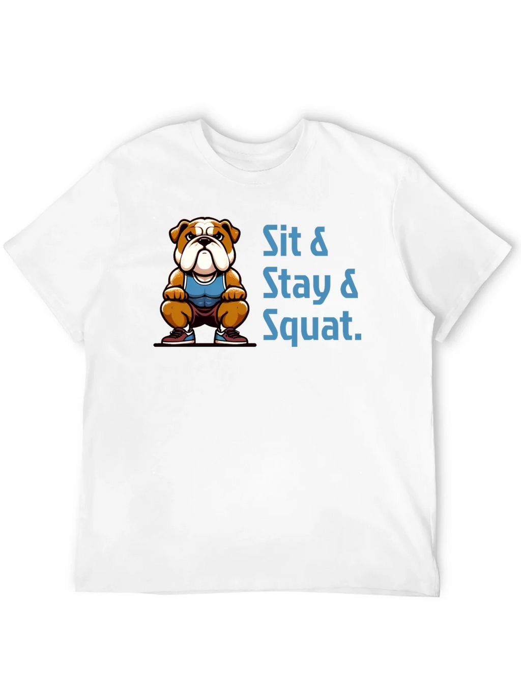 Sit Stay Squat Bulldog Black T-Shirt product image 10