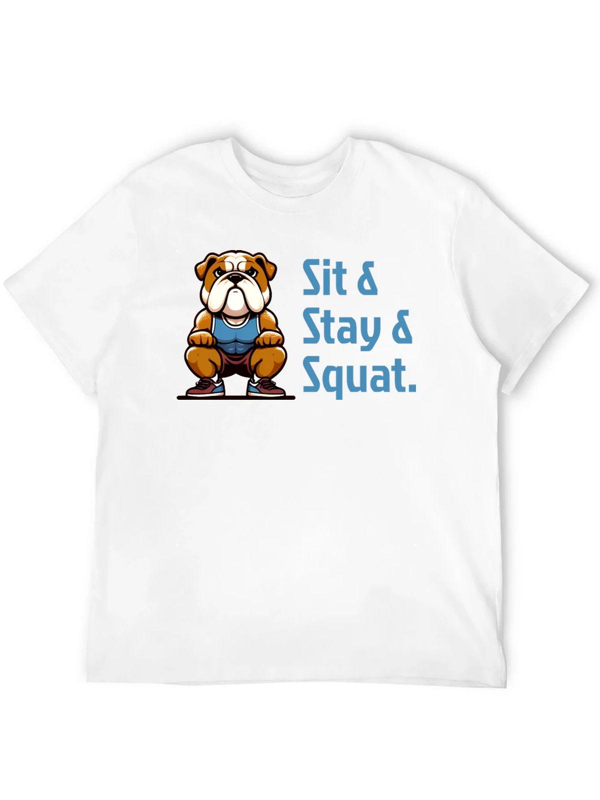 Sit Stay Squat Bulldog Black T-Shirt product image 10