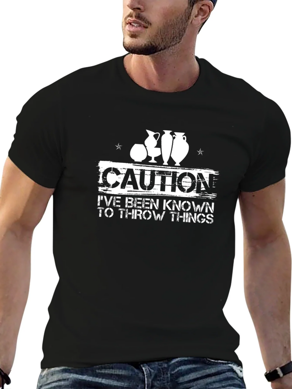 Caution Throw Things T-Shirt Pottery Hobby product image 5