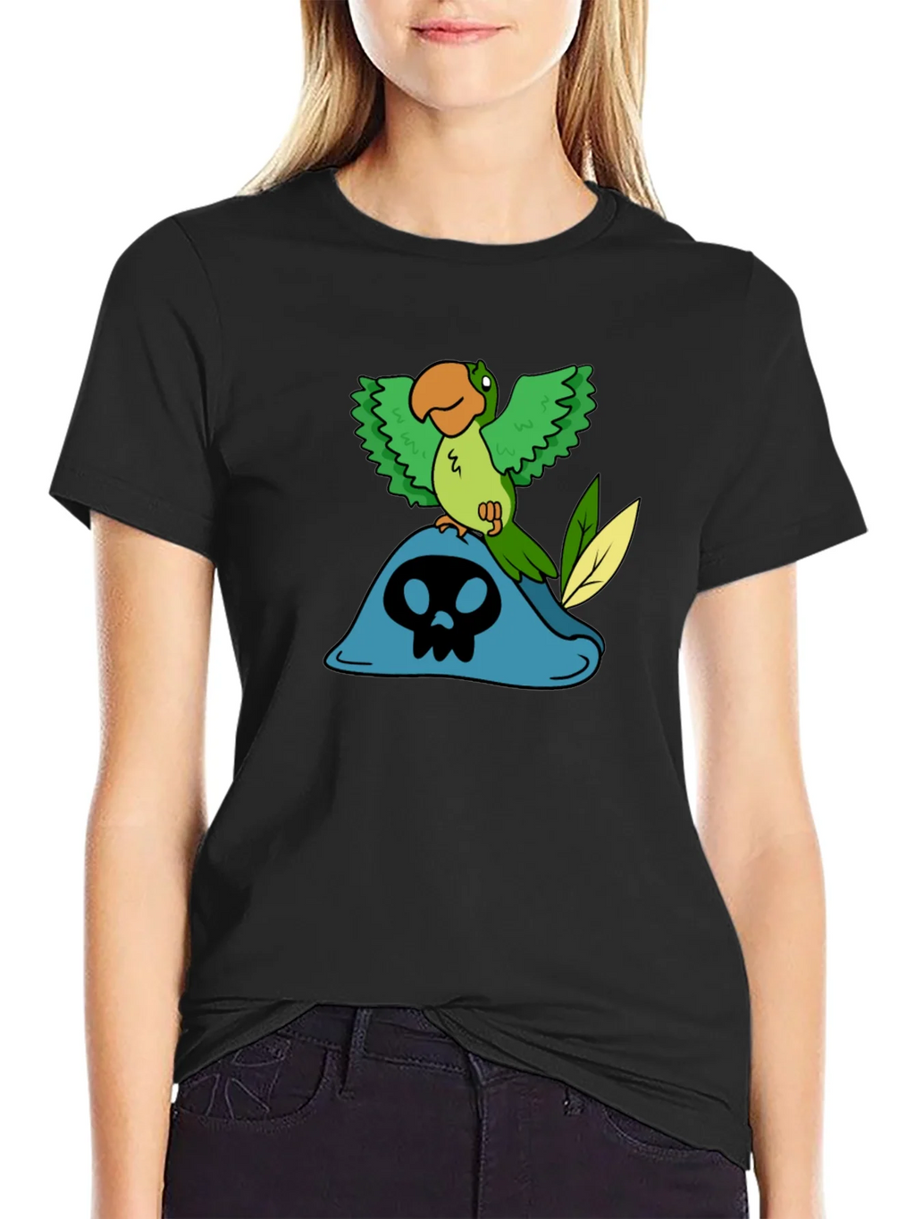 Pirate Parrot T-Shirt - Black Cotton Tee product image 2