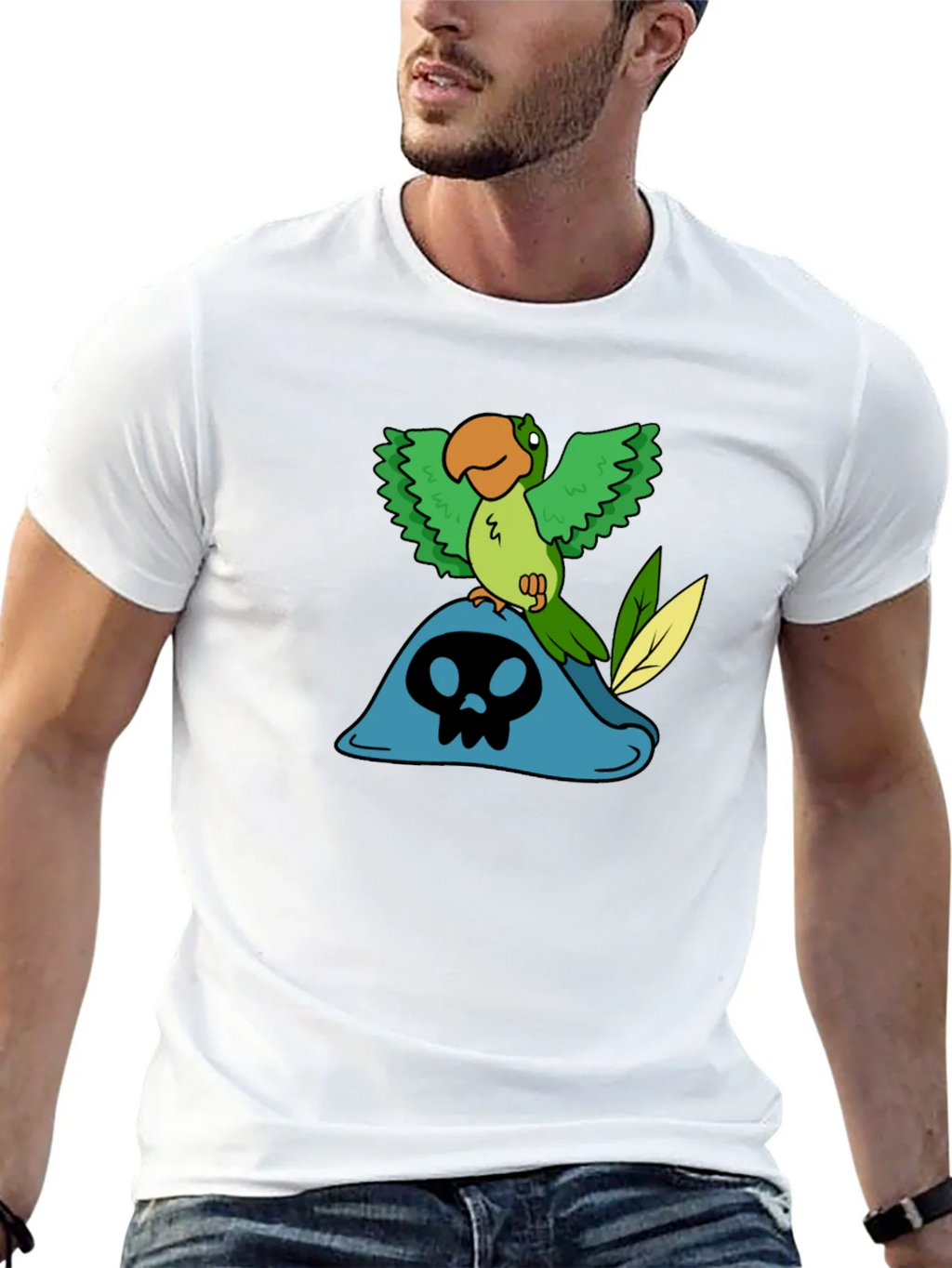 Pirate Parrot T-Shirt - Black Cotton Tee product image 10