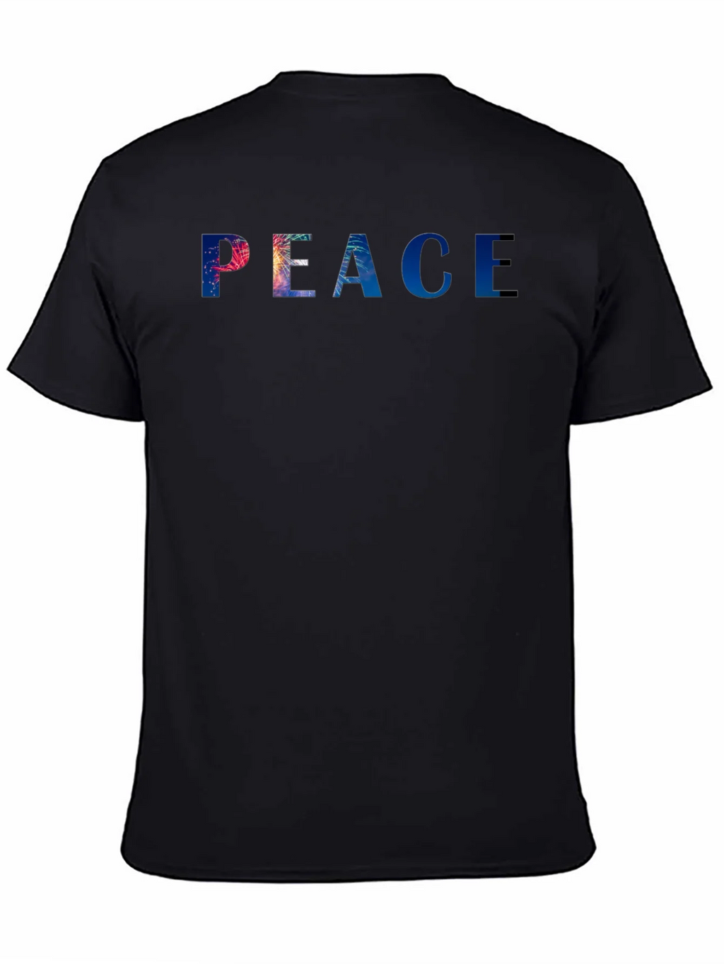 Peace Graphic Tee - Stylish Black Cotton Blend T-Shirt product image 4