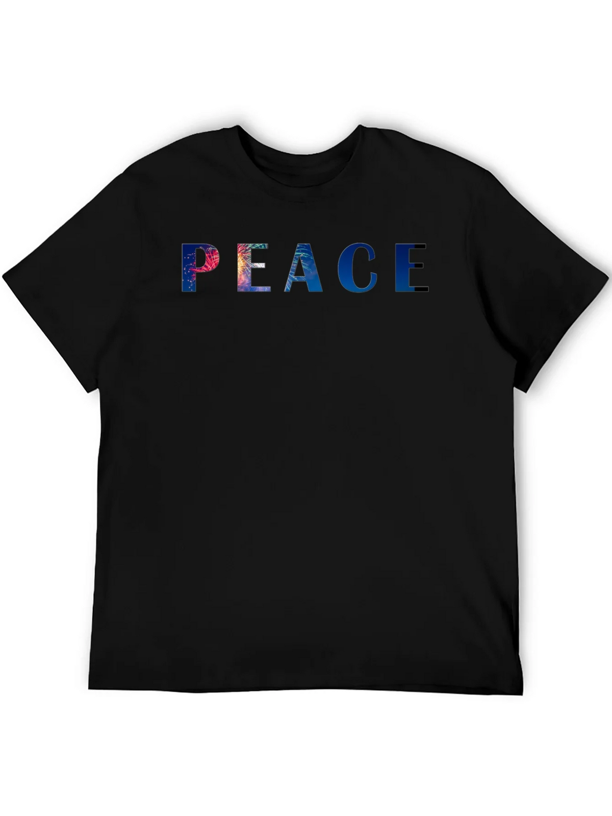 Peace Graphic Tee - Stylish Black Cotton Blend T-Shirt product image 5
