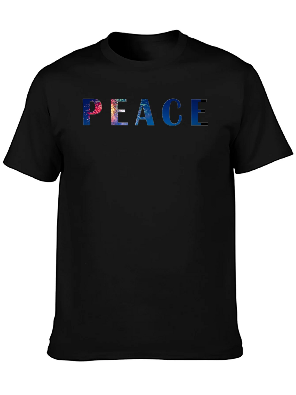 Peace Graphic Tee - Stylish Black Cotton Blend T-Shirt product image 3