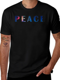 Peace Graphic Tee - Stylish Black Cotton Blend T-Shirt product image 1