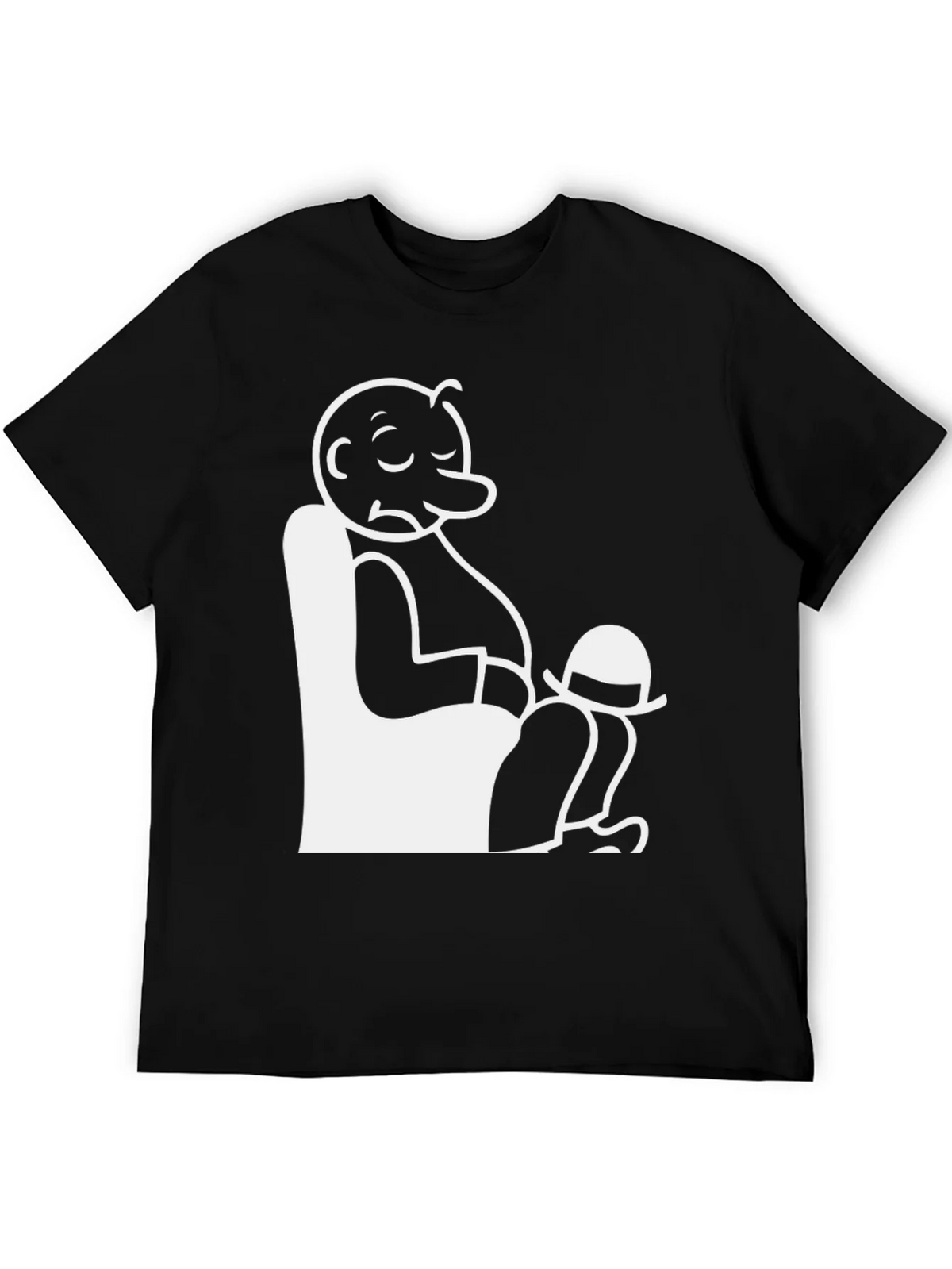 Comfy Cartoon Character Graphic Tee - Black product image 2