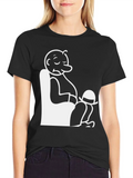 Comfy Cartoon Character Graphic Tee - Black product image 1