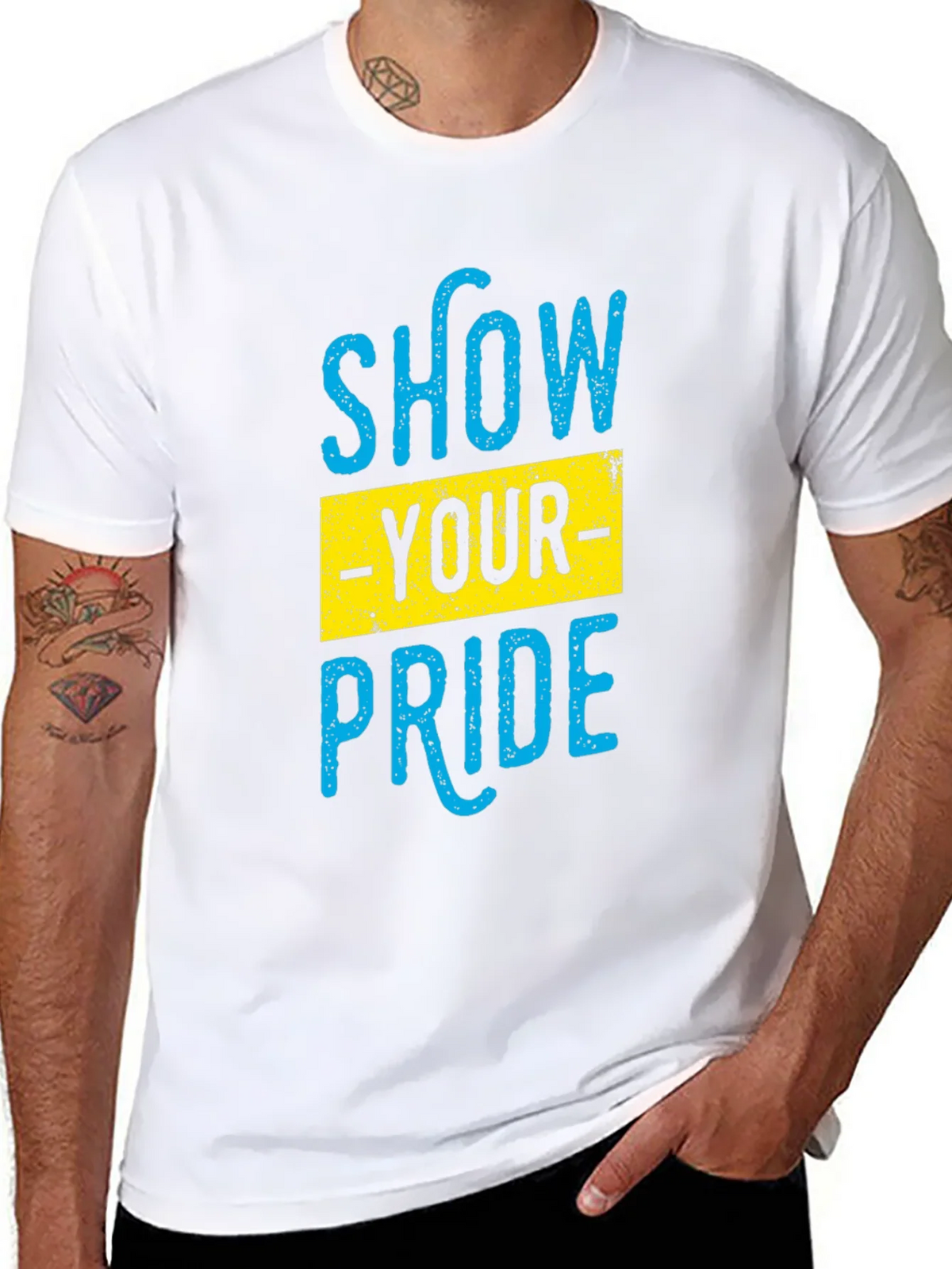 Show Your Pride Graphic T-Shirt - Black Cotton Blend product image 7