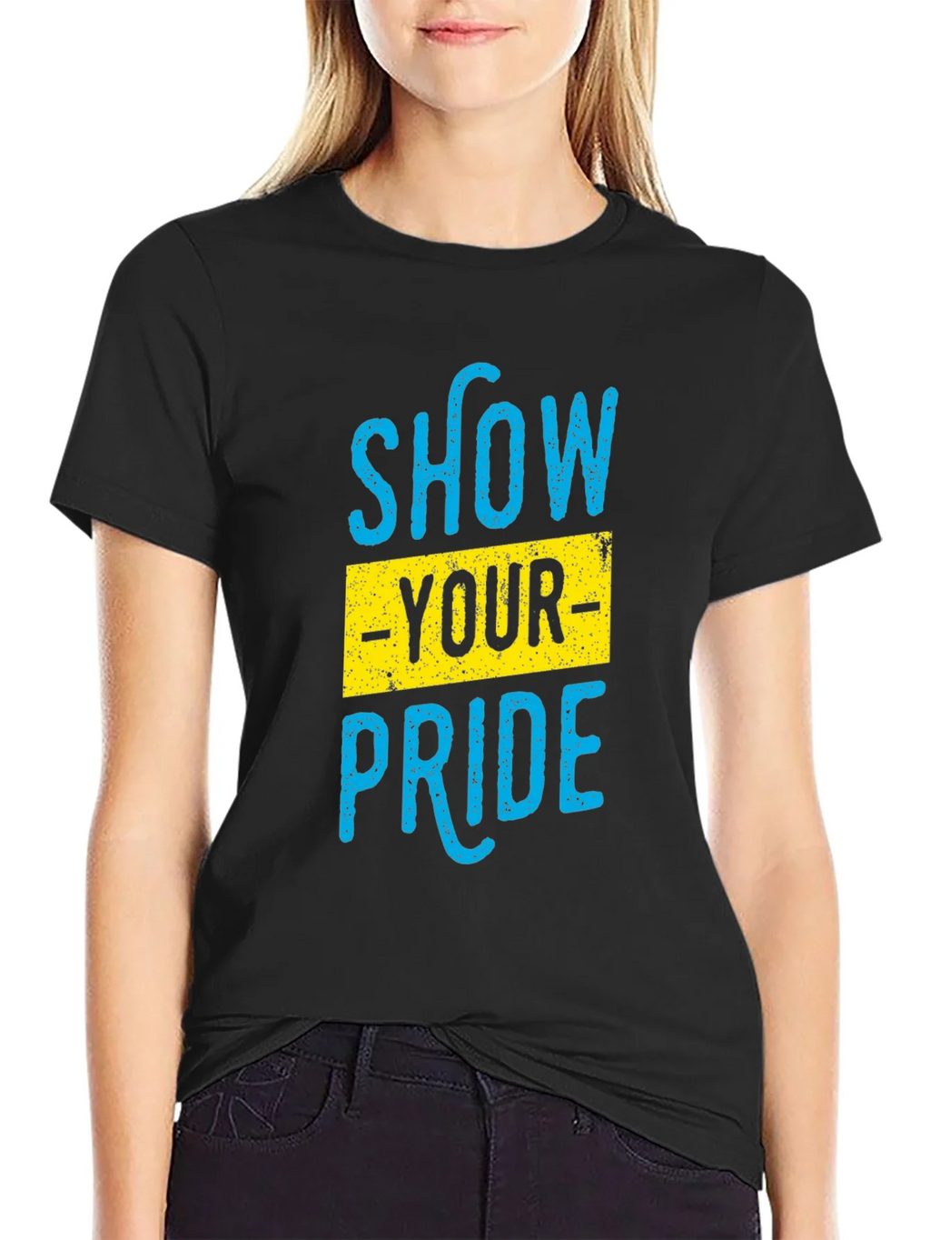 Show Your Pride Graphic T-Shirt - Black Cotton Blend product image 2