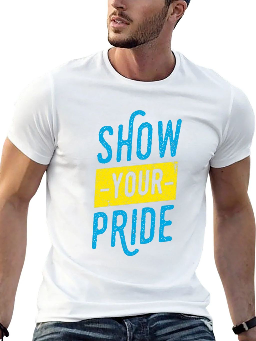 Show Your Pride Graphic T-Shirt - Black Cotton Blend product image 12