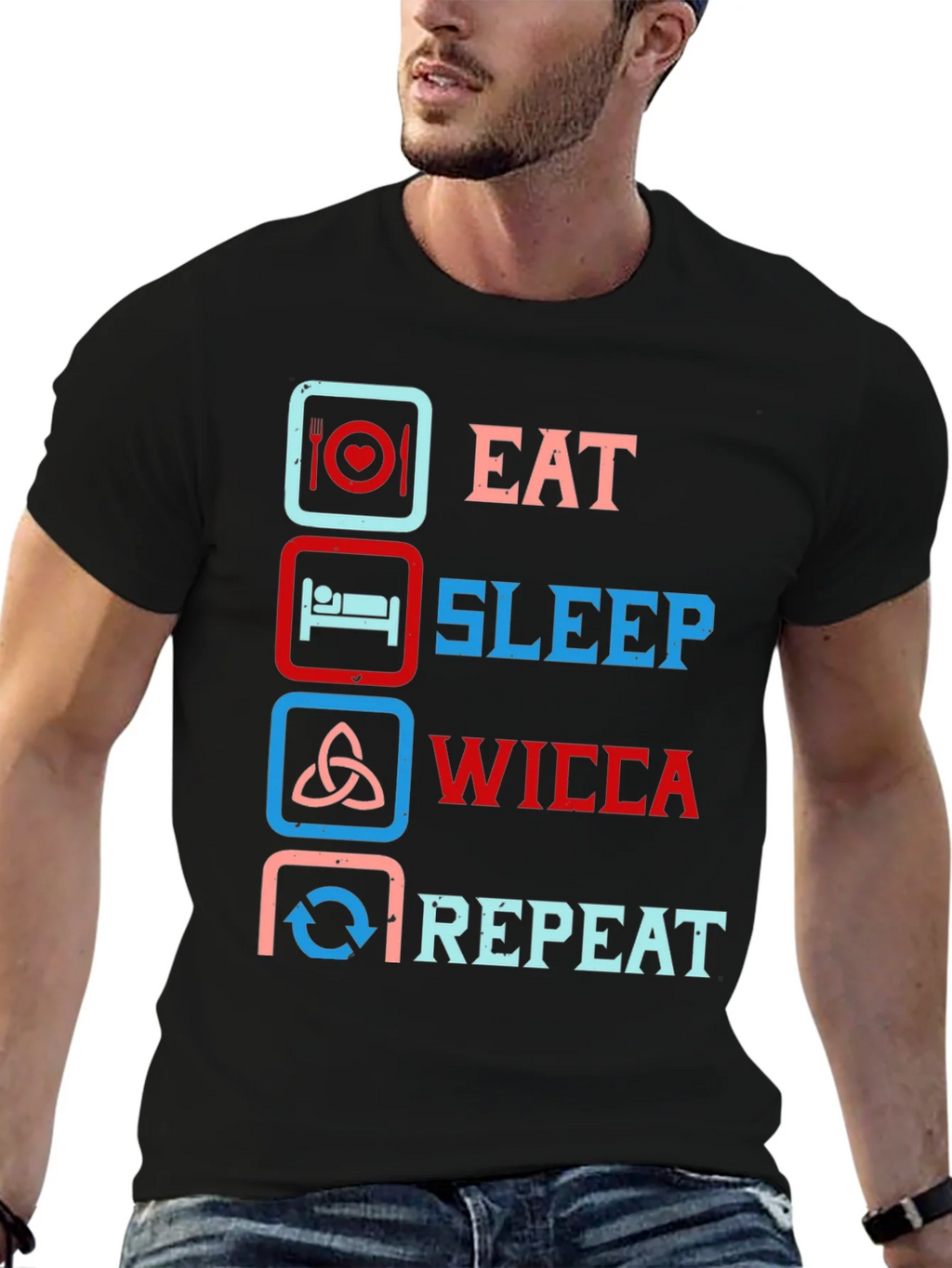 Eat Sleep Wicca Repeat Graphic Tee product image 6