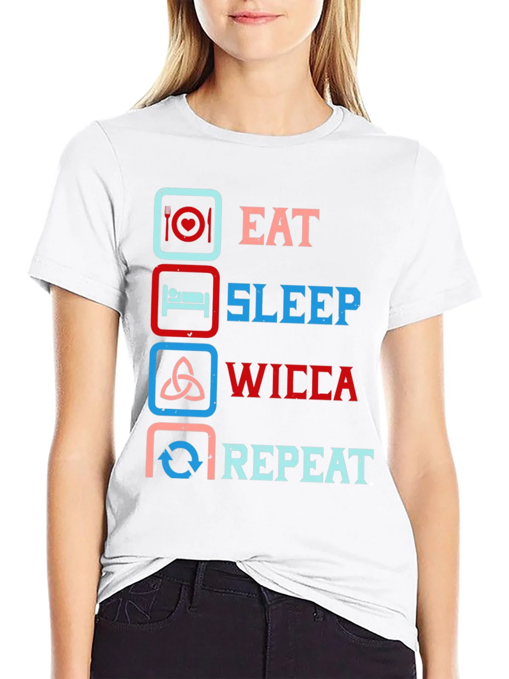 Eat Sleep Wicca Repeat Graphic Tee product image 8