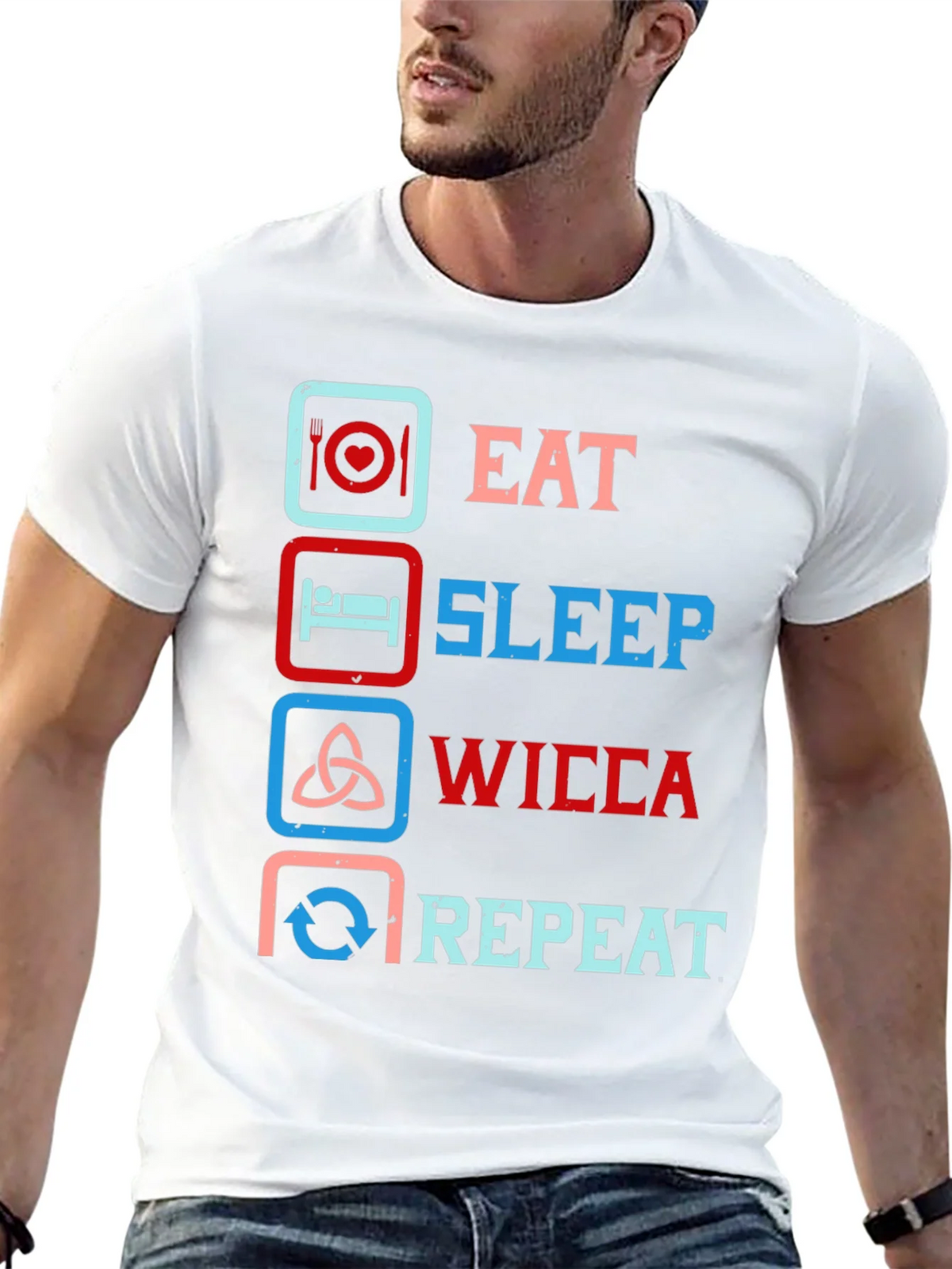 Eat Sleep Wicca Repeat Graphic Tee product image 12