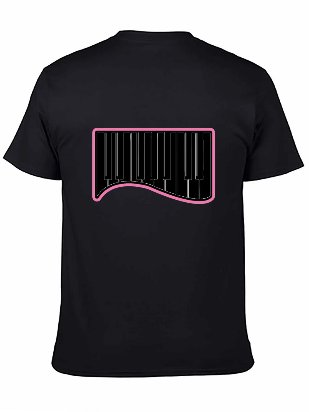 Piano Keys Graphic Tee - Black Cotton T-Shirt product image 3