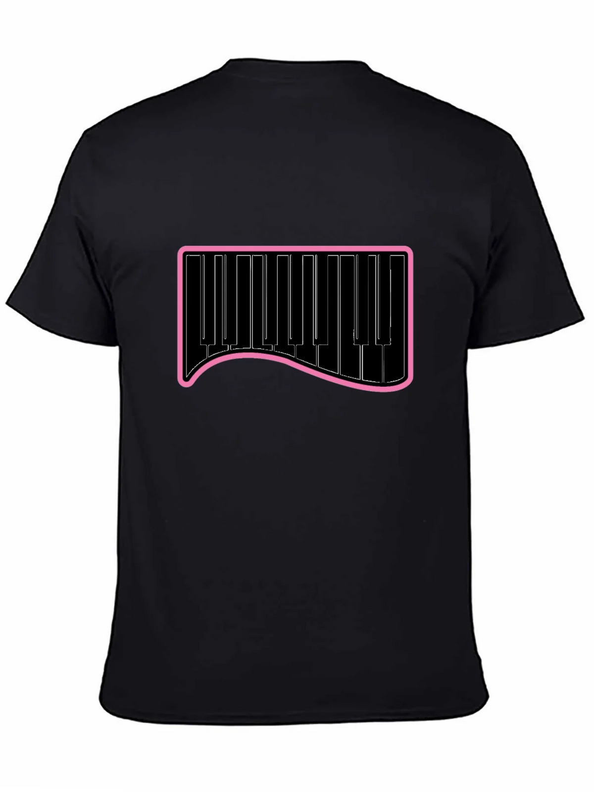 Piano Keys Graphic Tee - Black Cotton T-Shirt product image 3