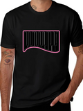 Piano Keys Graphic Tee - Black Cotton T-Shirt product image 1