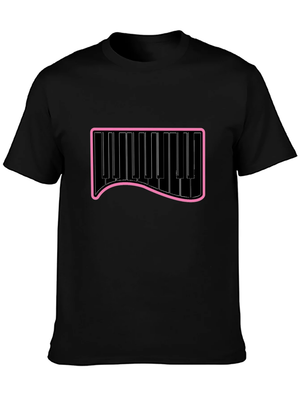 Piano Keys Graphic Tee - Black Cotton T-Shirt product image 2