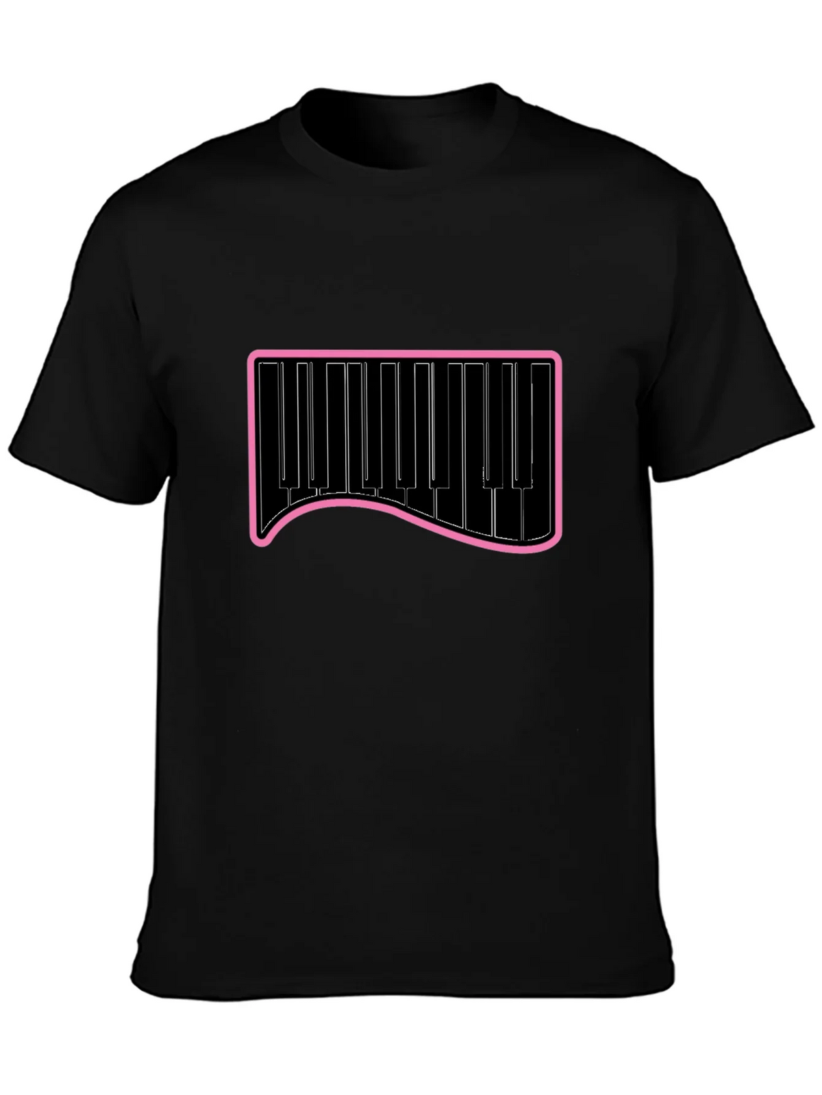 Piano Keys Graphic Tee - Black Cotton T-Shirt product image 2