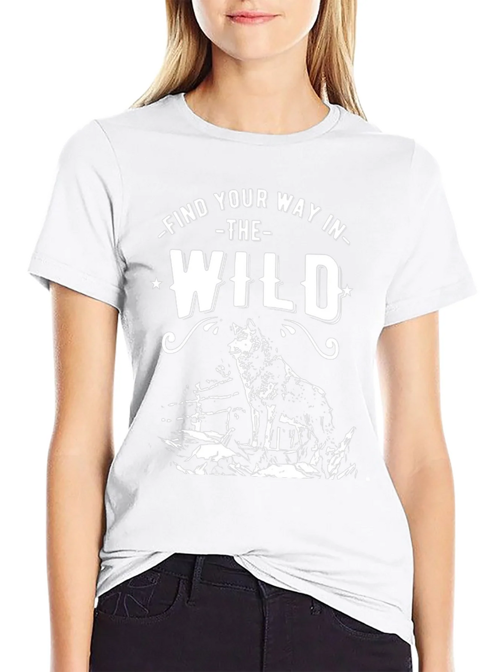 Find Your Way in the Wild Wolf Graphic Tee - Black product image 8