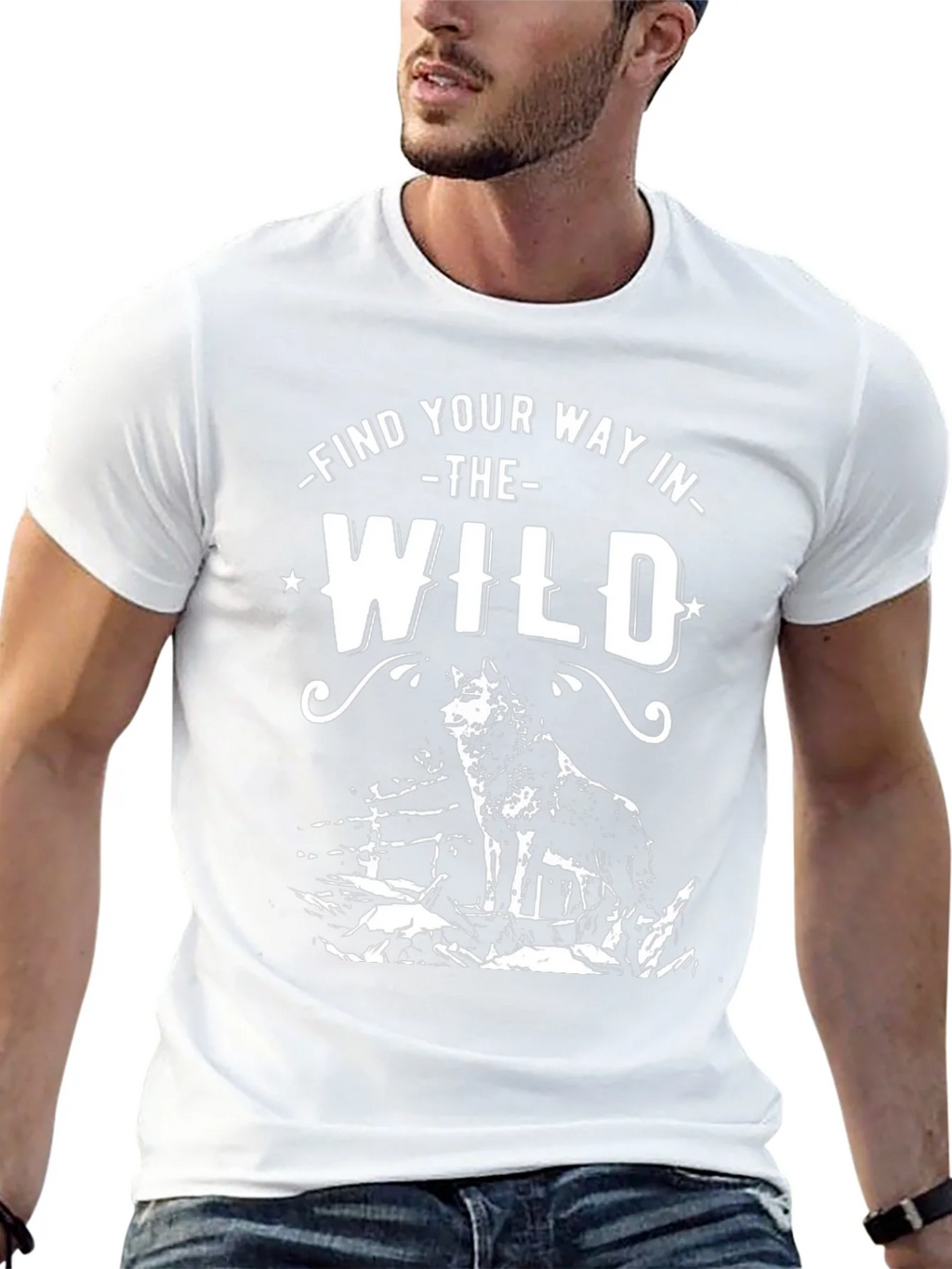 Find Your Way in the Wild Wolf Graphic Tee - Black product image 12
