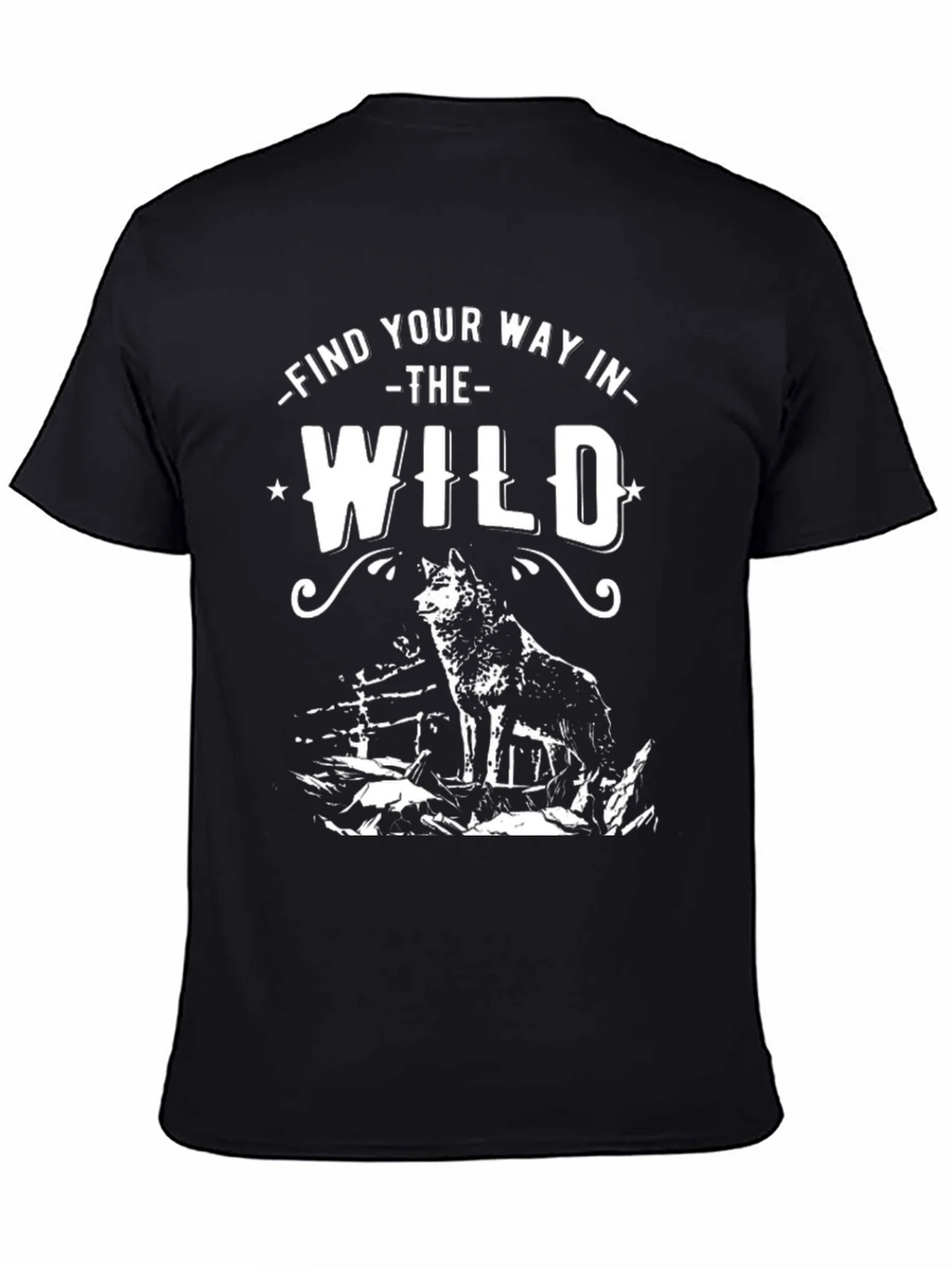 Find Your Way in the Wild Wolf Graphic Tee - Black product image 4