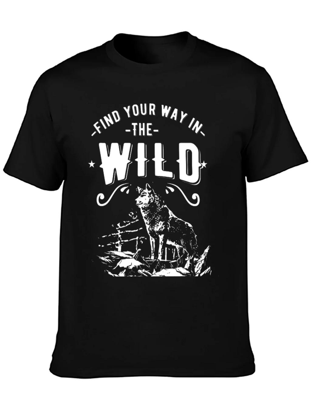 Find Your Way in the Wild Wolf Graphic Tee - Black product image 3