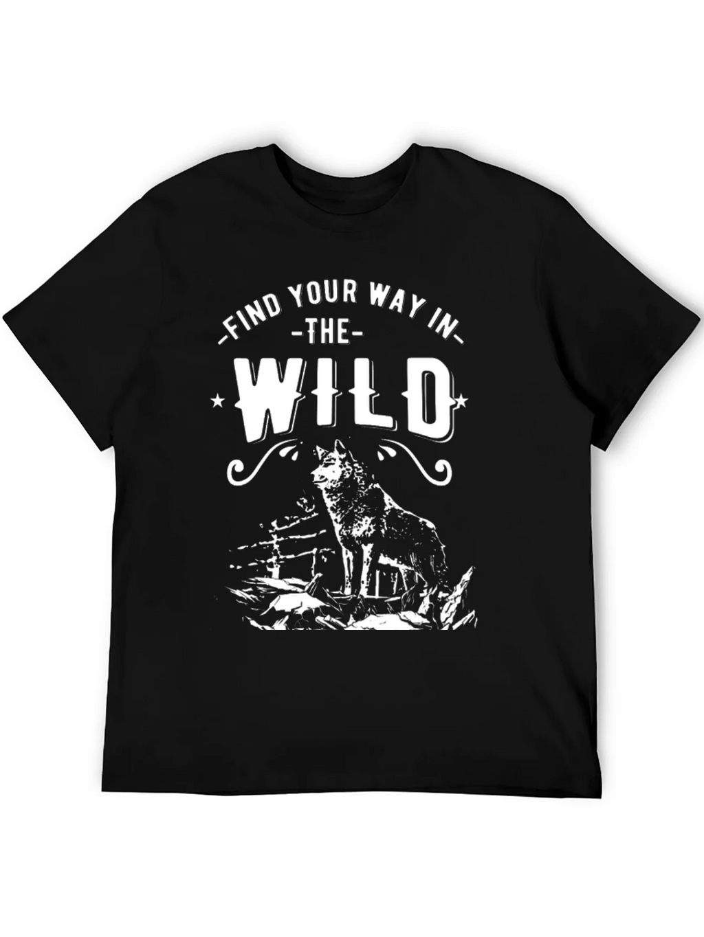 Find Your Way in the Wild Wolf Graphic Tee - Black product image 5