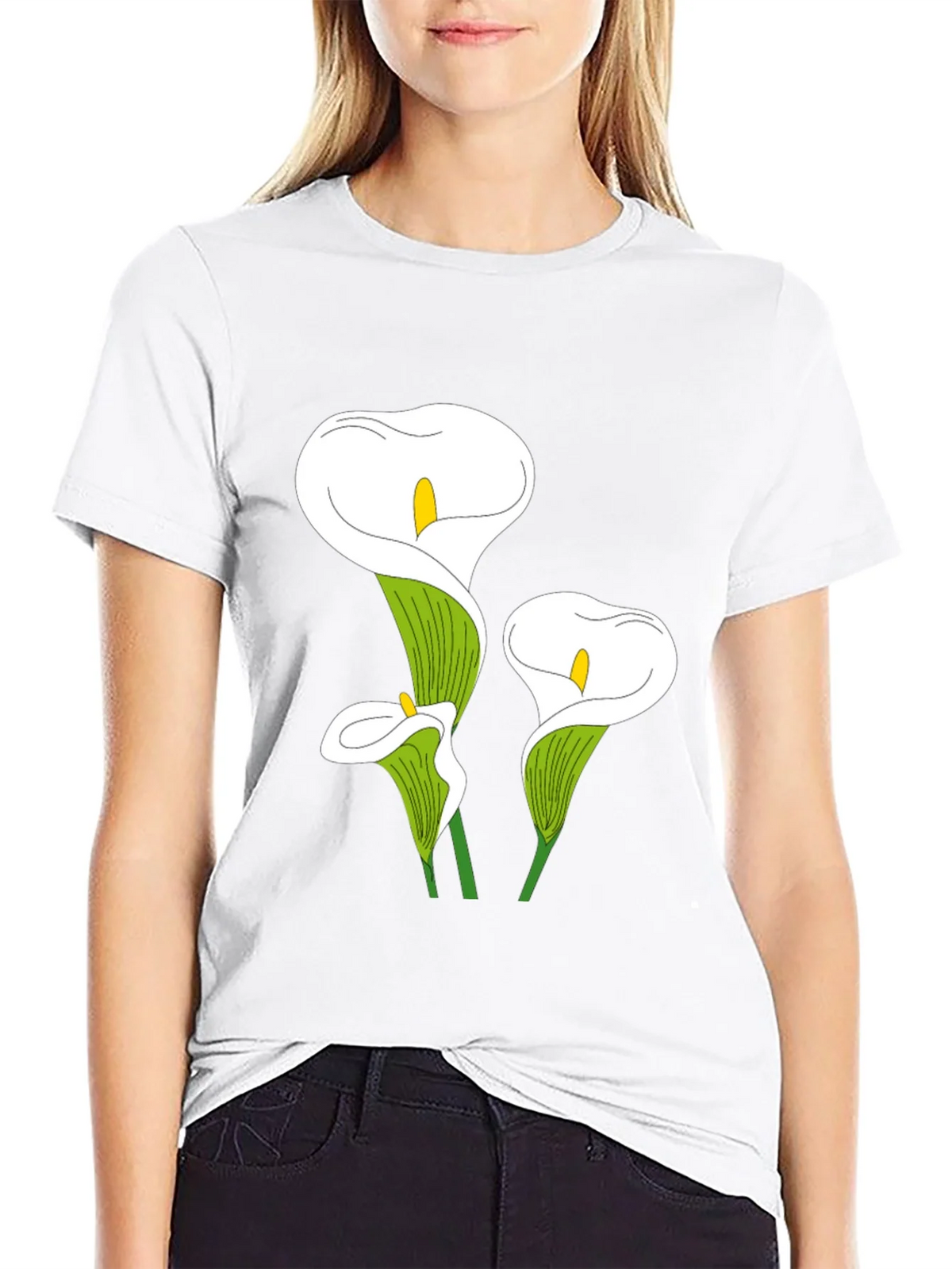 Calla Lily Graphic Tee - Black Casual T-Shirt product image 8