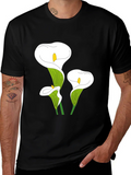 Calla Lily Graphic Tee - Black Casual T-Shirt product image 1