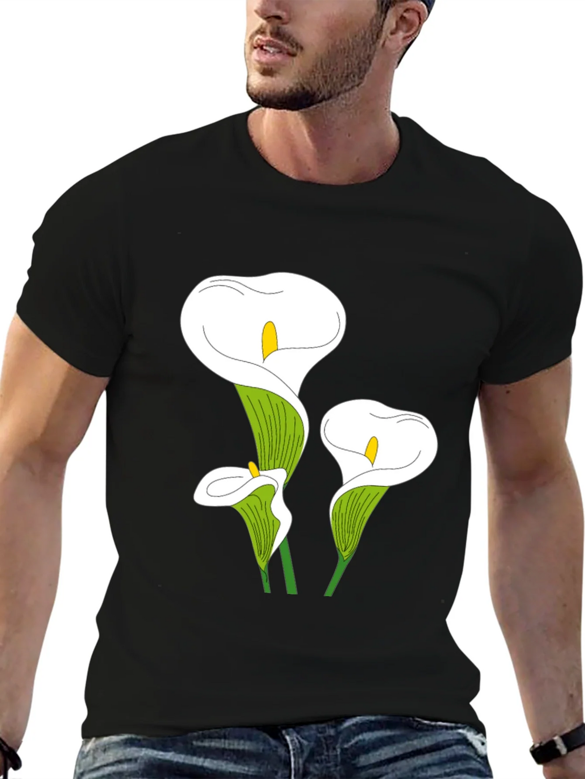 Calla Lily Graphic Tee - Black Casual T-Shirt product image 6