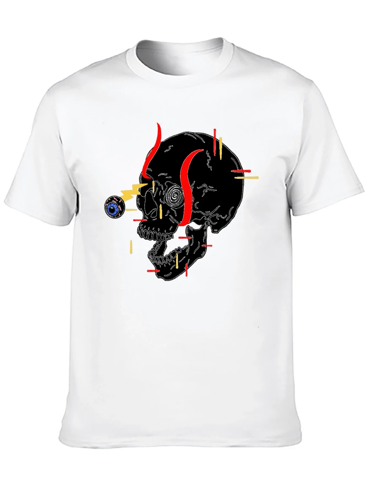 Edgy Skull Graphic Tee - Black Cotton T-Shirt product image 9