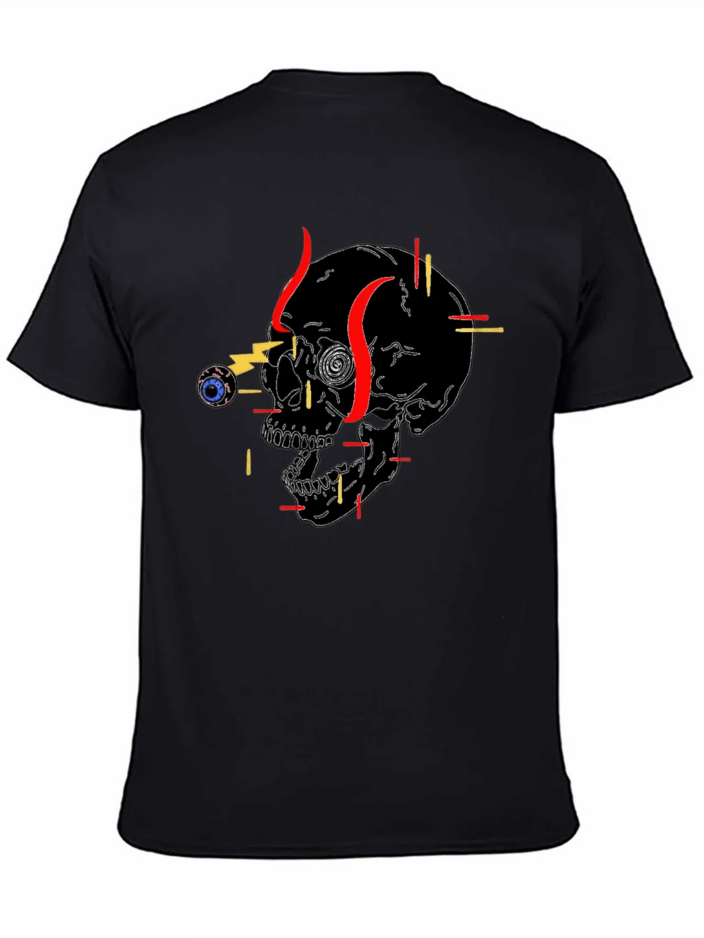 Edgy Skull Graphic Tee - Black Cotton T-Shirt product image 4