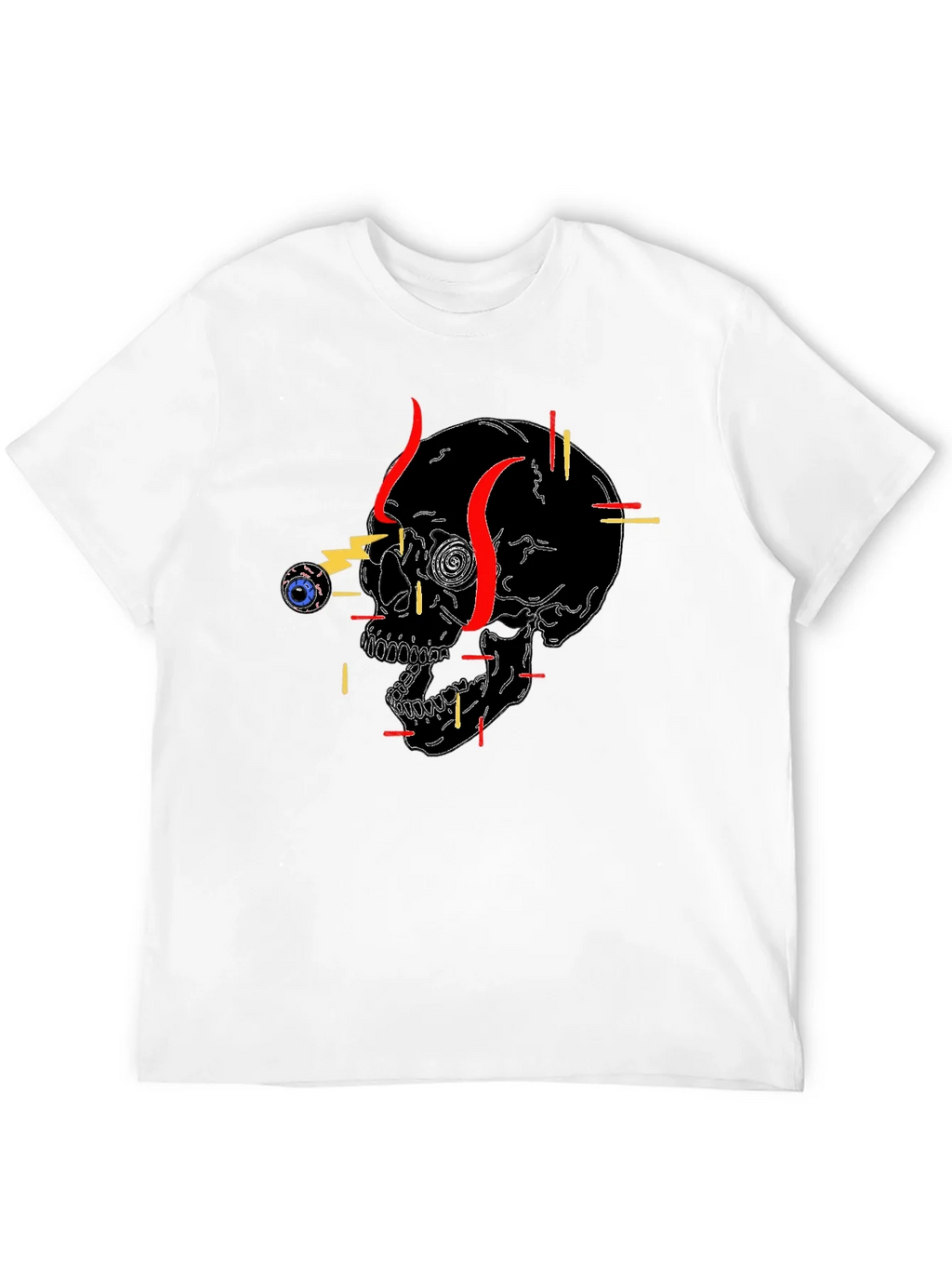 Edgy Skull Graphic Tee - Black Cotton T-Shirt product image 11