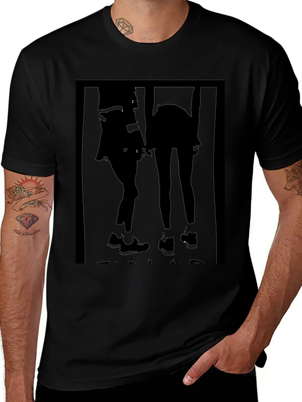 Black Graphic Tee - Silhouette Duo product image 1