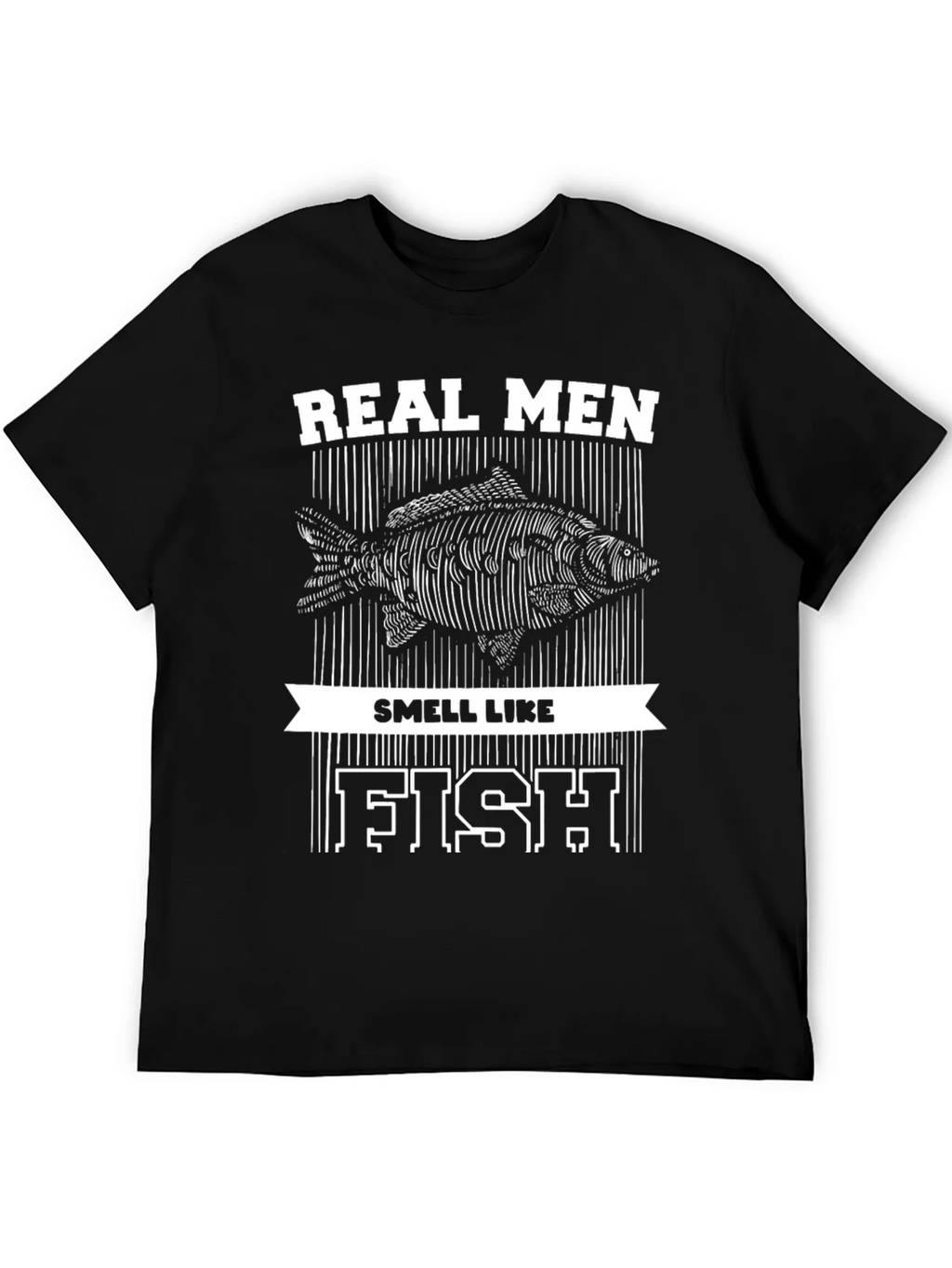 Real Men Smell Like Fish Graphic Tee product image 5