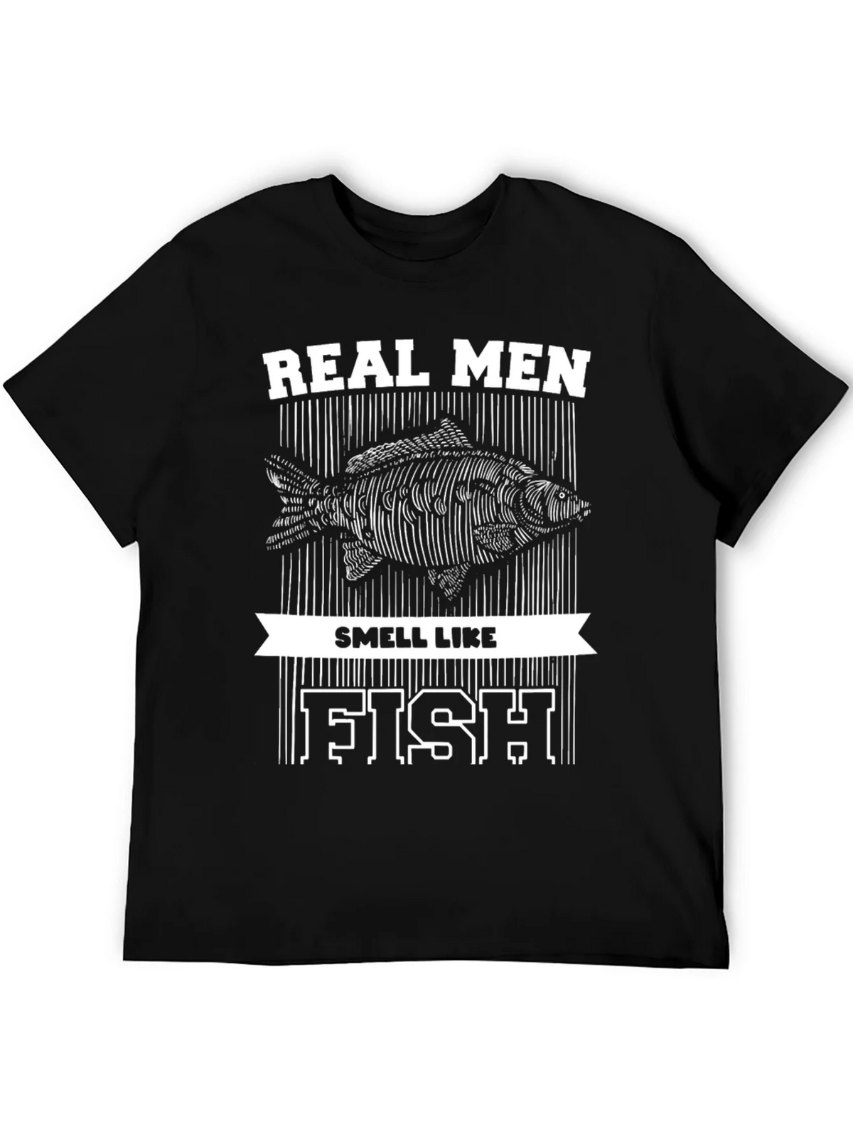 Real Men Smell Like Fish Graphic Tee product image 5