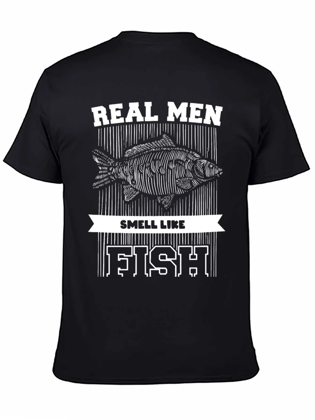 Real Men Smell Like Fish Graphic Tee product image 4