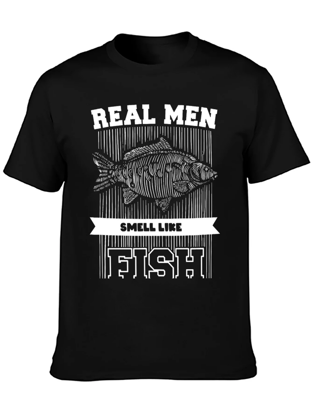 Real Men Smell Like Fish Graphic Tee product image 3